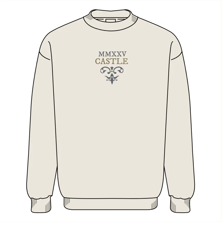 2025 Pullover, Cream with Sleeve Print, UK Store - Commemorative D&D in a Castle Wear