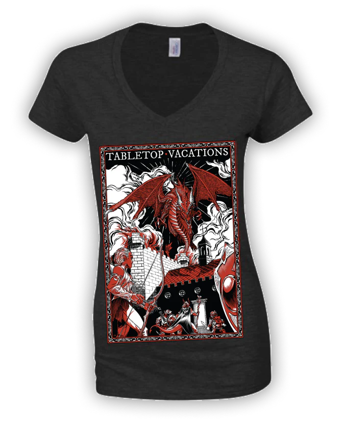 2025 T-Shirt with Dragon Art, UK Store - Commemorative D&D in a Castle Wear - Image 2